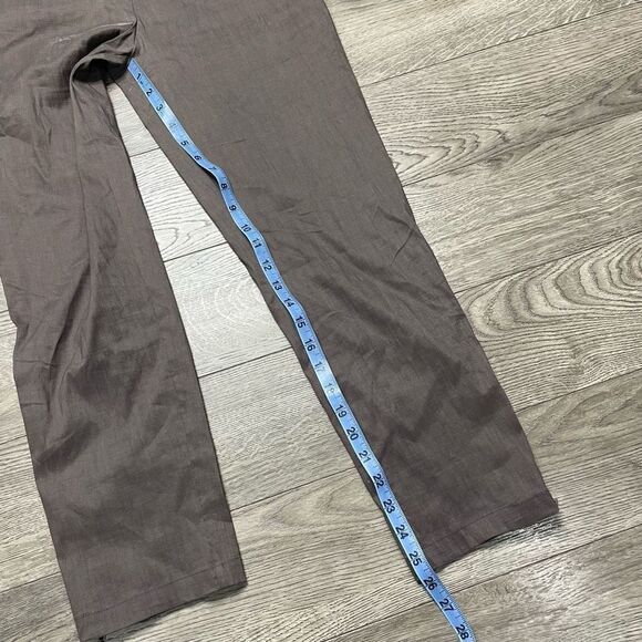 Sarah Pacini Linen Tan Brown Pants Zipper Size 1 Small Trousers 26" Inseam - Picture 8 of 8